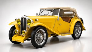 3D Vintage MG TC Roadster Low Poly 3D Model model