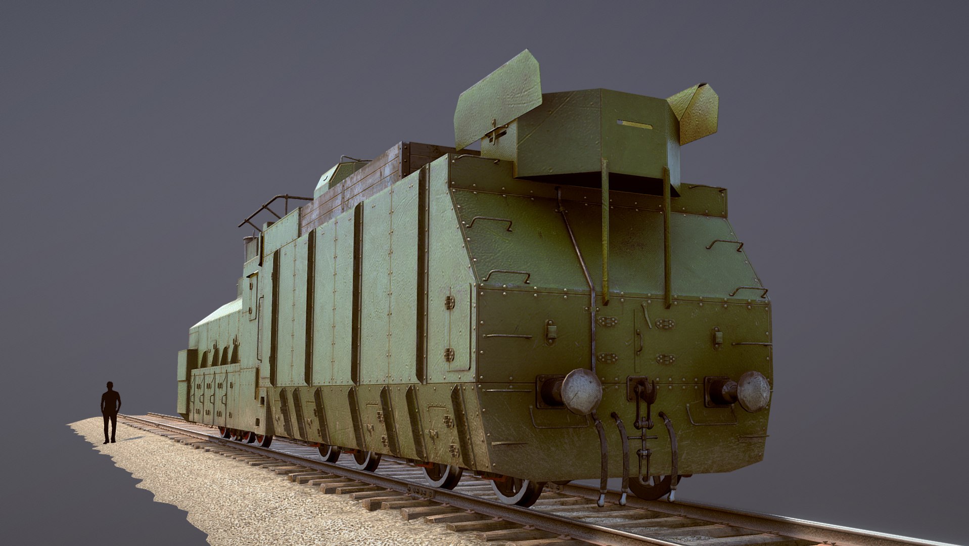 3D Armored Train Bp-35 Locomotive - TurboSquid 1513698