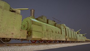 3D armored train bp-35 locomotive