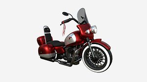 Motorcycle Cartoon B07 Red White - Custom Vehicle Design 3D