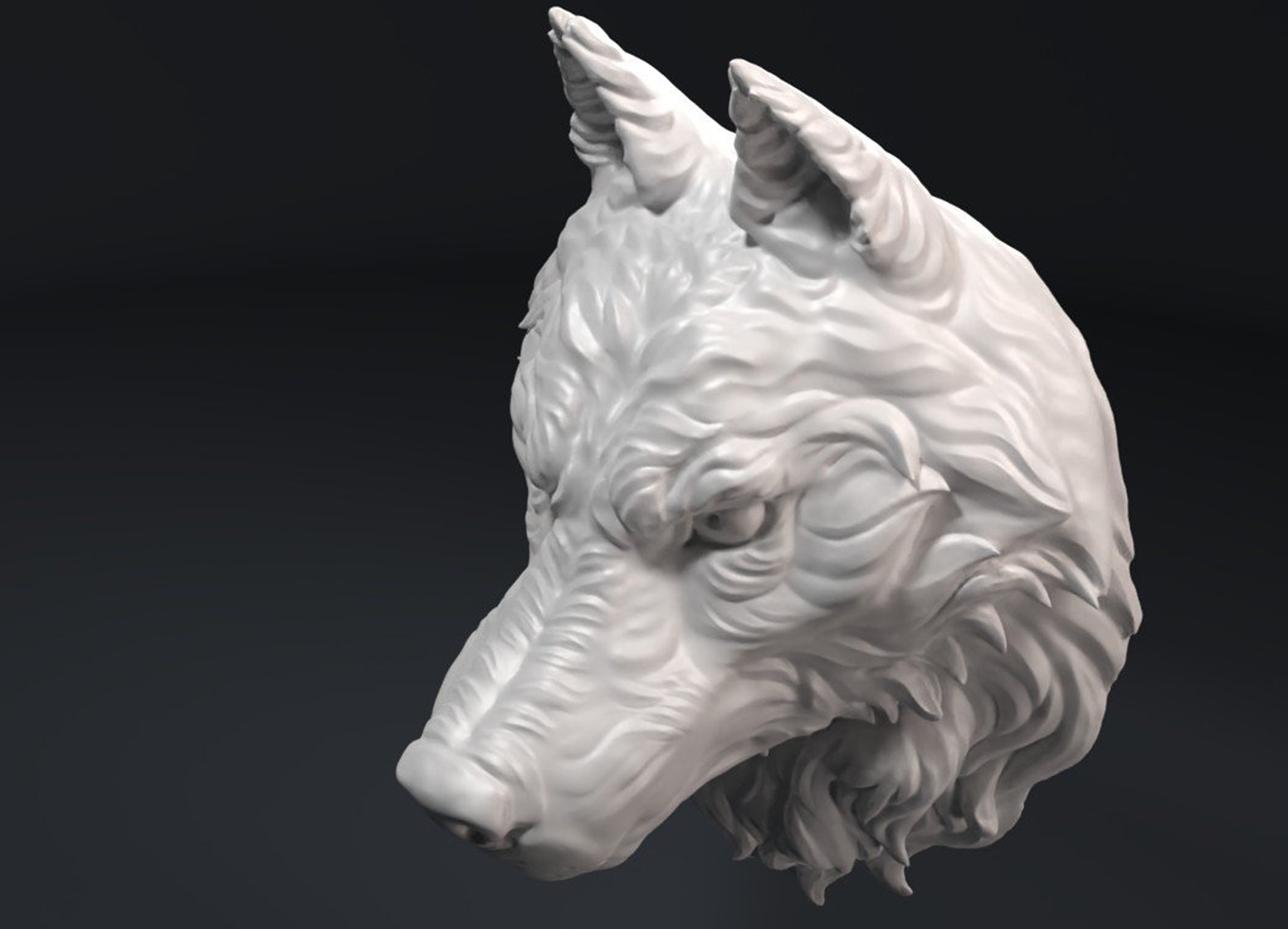 Wolf head sculpture 3D model - TurboSquid 1520866