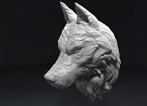 Wolf Head Sculpture