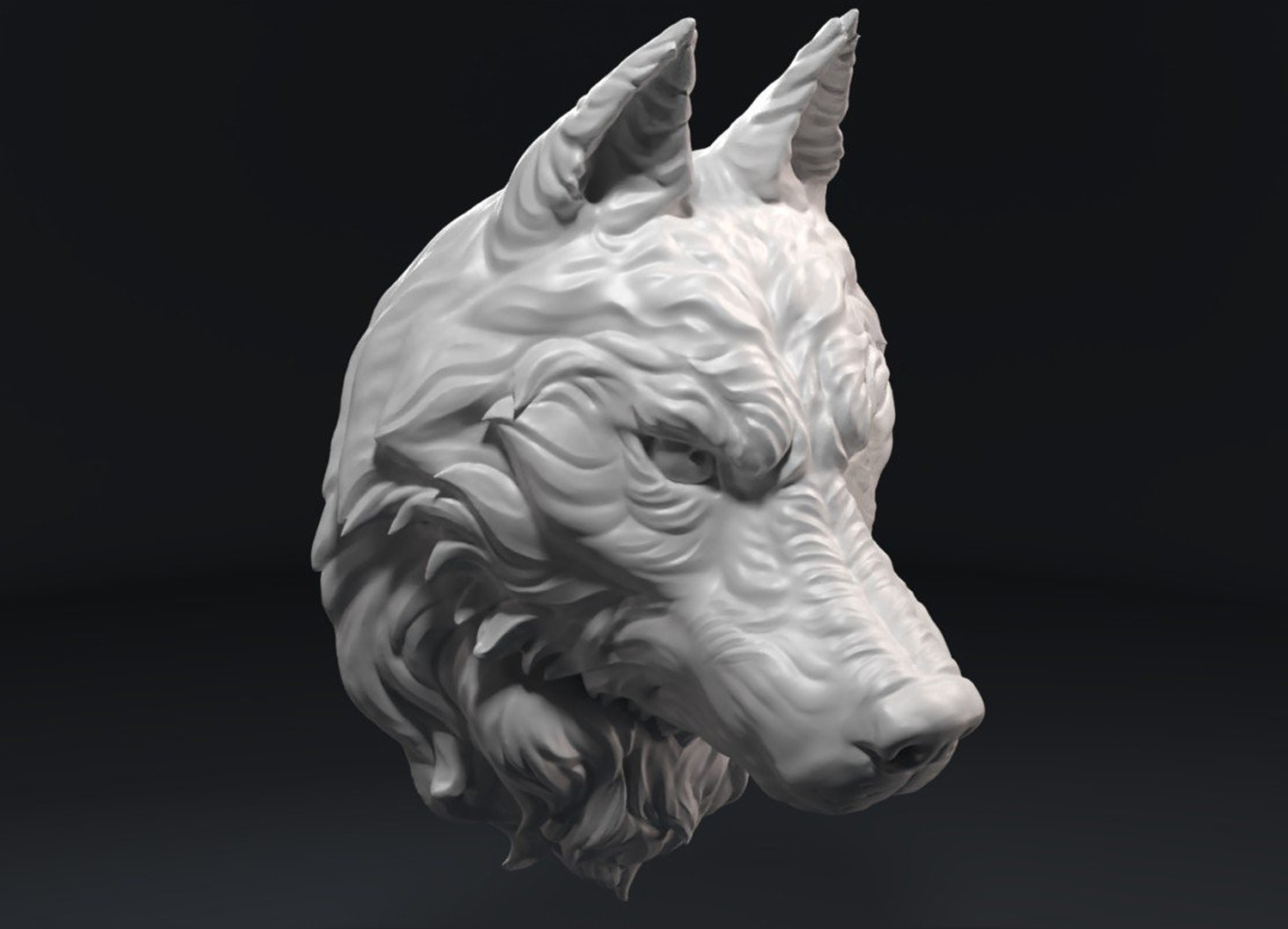 Wolf head sculpture 3D model - TurboSquid 1520866