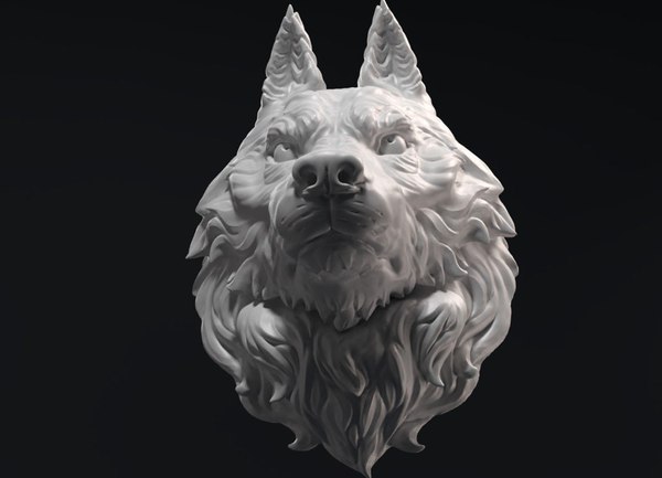 Wolf head sculpture 3D model - TurboSquid 1520866