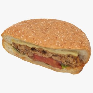 burger hamburger cut 3D model