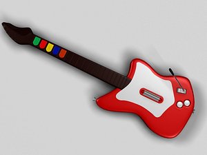realistic guitar hero red rock 3d model
