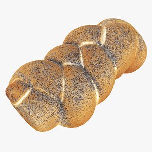 White bread with poppy seeds 3D