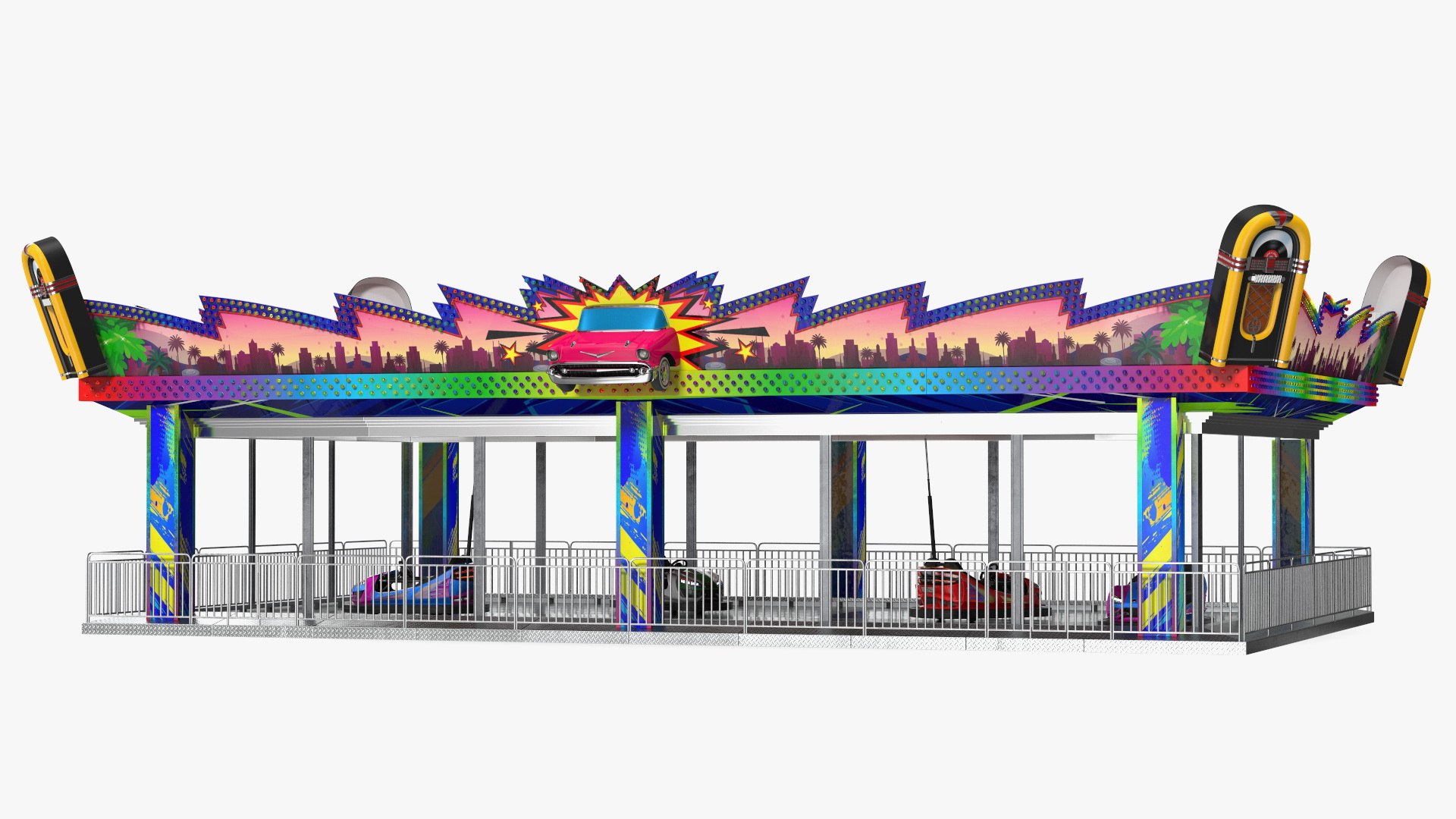 Bumper Cars Bertazzon Pavilion Platform 3D model preview