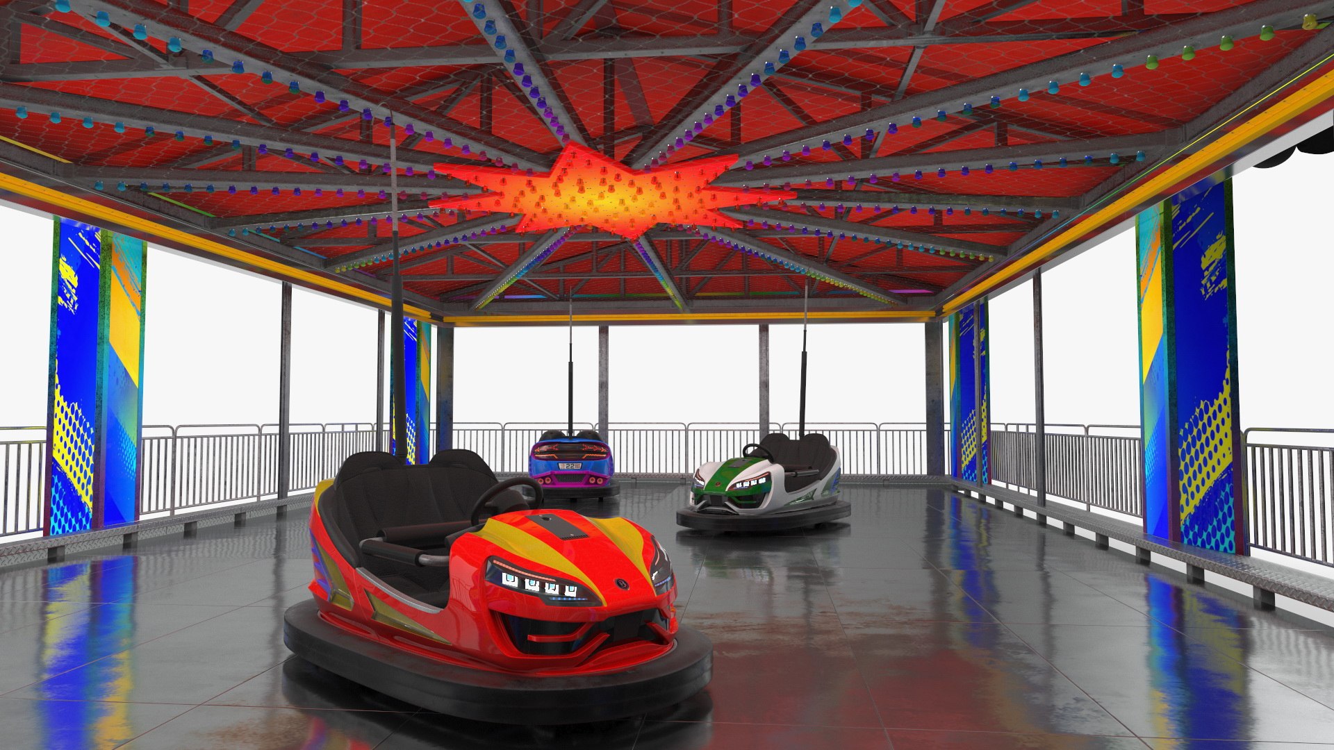 3D Bumper Cars Bertazzon Pavilion Platform - TurboSquid 1788466