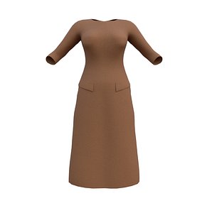 3D Brown Formal Dress