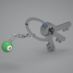 3D 6 Pool Snooker Ball with Keychain