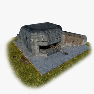 3dsmax german fortification gun