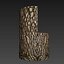 wooden trunk chair 3D