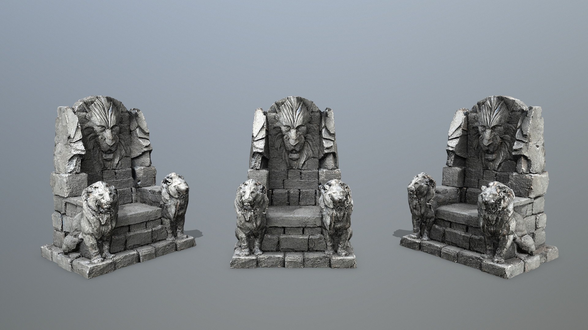 modelo 3d Trono de piedra del león - TurboSquid 2262393