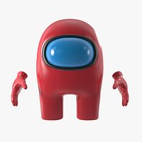 Among Us Character Red Rigged for Cinema 4D