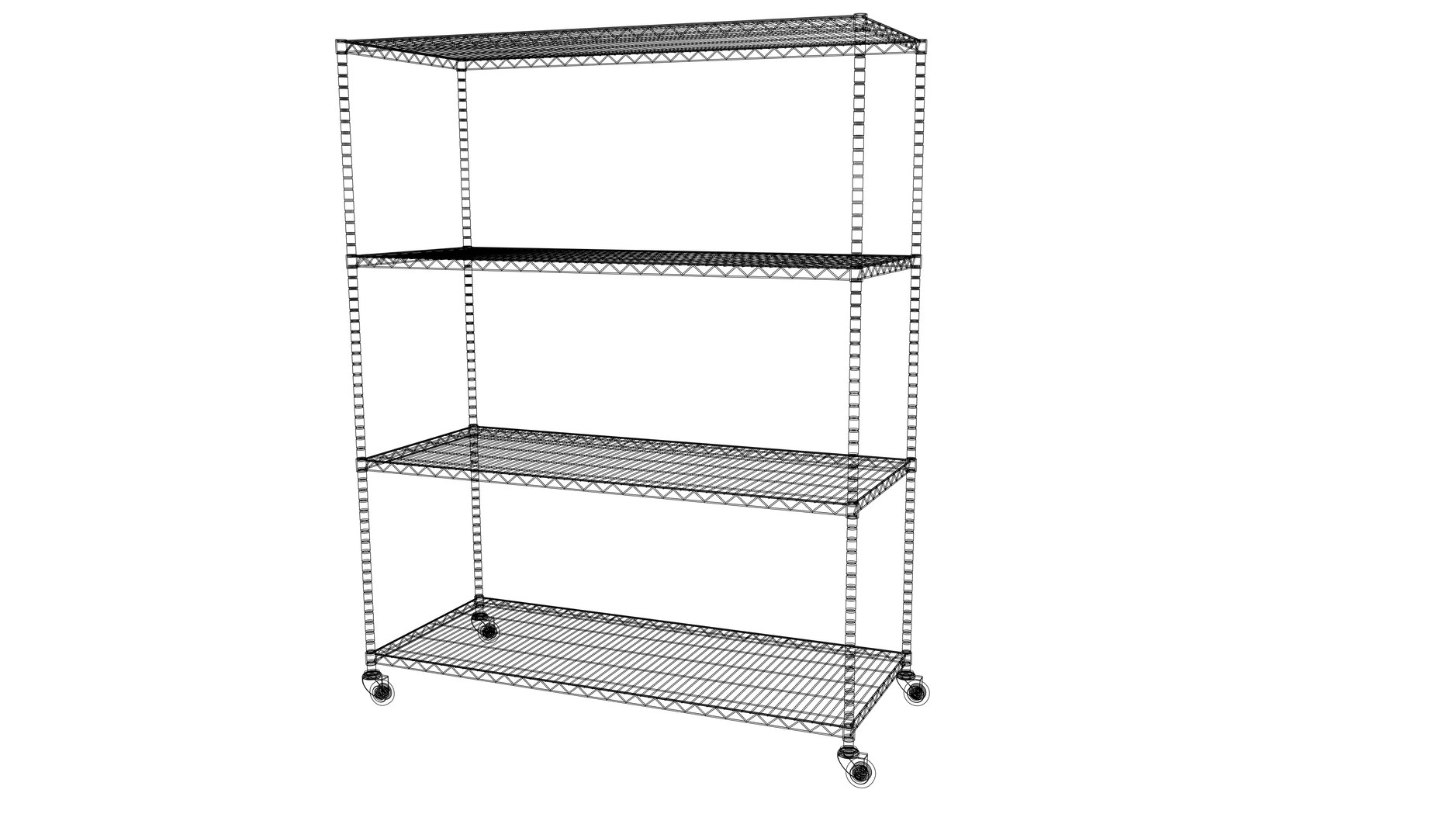 Free Steel 4 Tier Wire Storage Rack 3D - TurboSquid 2287428
