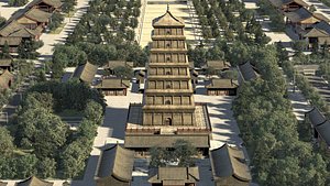 3D Giant Wild Goose Pagoda