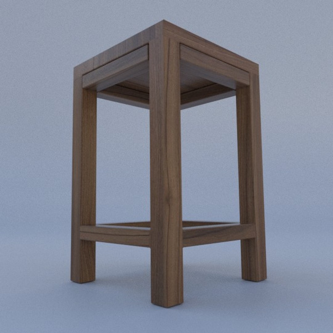 3d Wooden Bar Chair Model