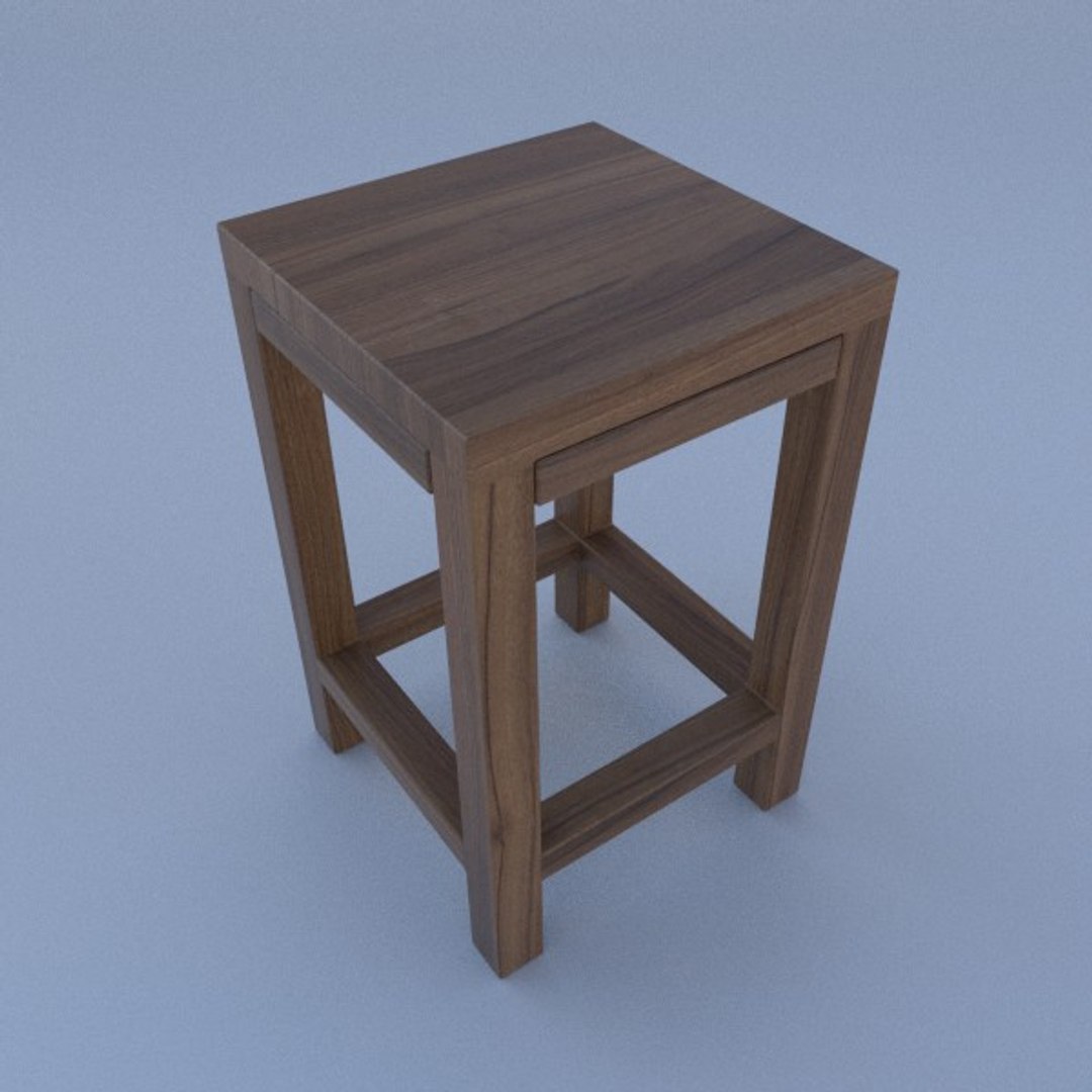 3d Wooden Bar Chair Model