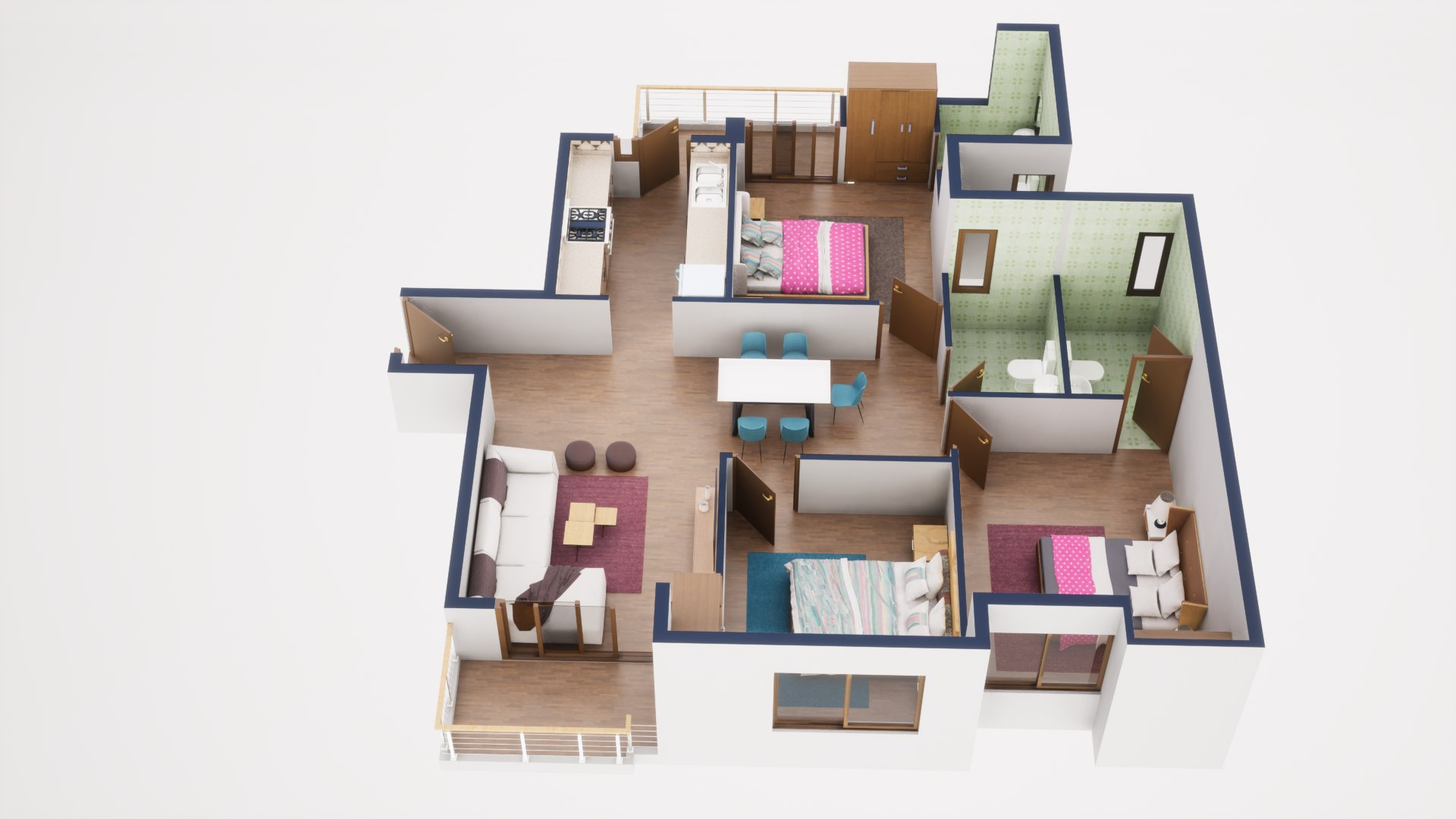 3D Floor Plan Model 50 3D model - TurboSquid 1972525