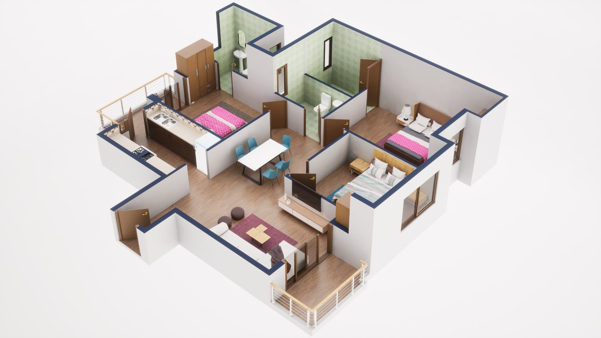 3D Floor Plan Model 50 3D model - TurboSquid 1972525