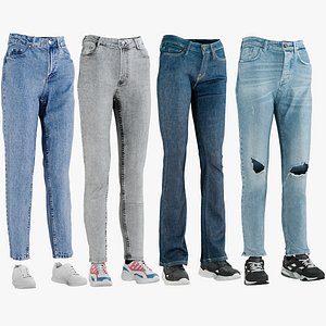 Women's Jeans with Sneakers Collection