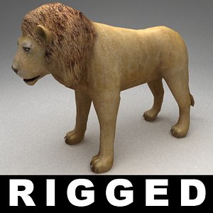 3d max rigged lion