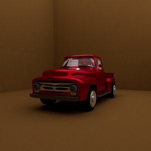 Ford F-100 pickup truck with interior modifications 3D model