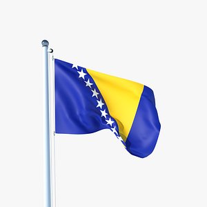 Animated Flag of Bosnia and Herzegovina model