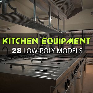 Kitchen Equipment Pack Low-poly 3D model