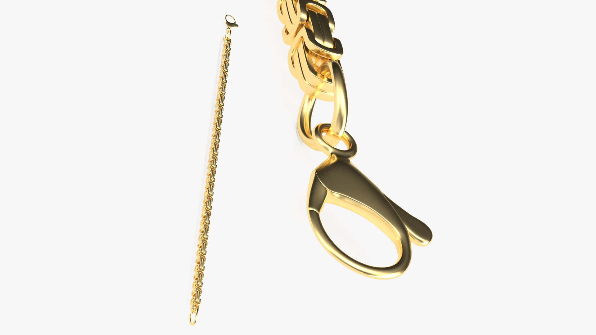 Byzantine Jewelry Chain Gold 3D model preview
