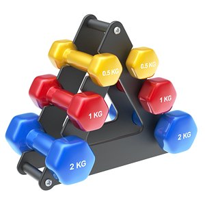 dumbbells stack 3d obj