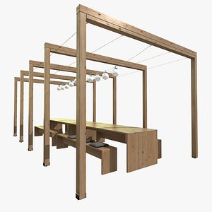 pergola wooden table bench max