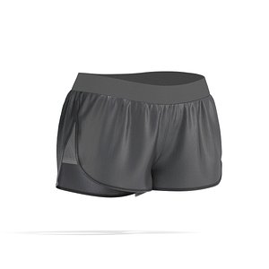 Black Women Shorts - fitness sport panties 3D