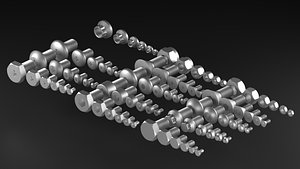 3D Bolts And Nuts Collection