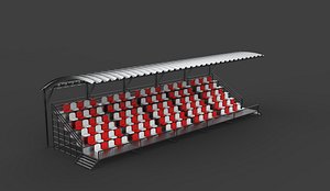 3D Grandstand set 3 3D model model