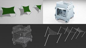 Sun shades and Camp stove OBJ and Blend 3D model