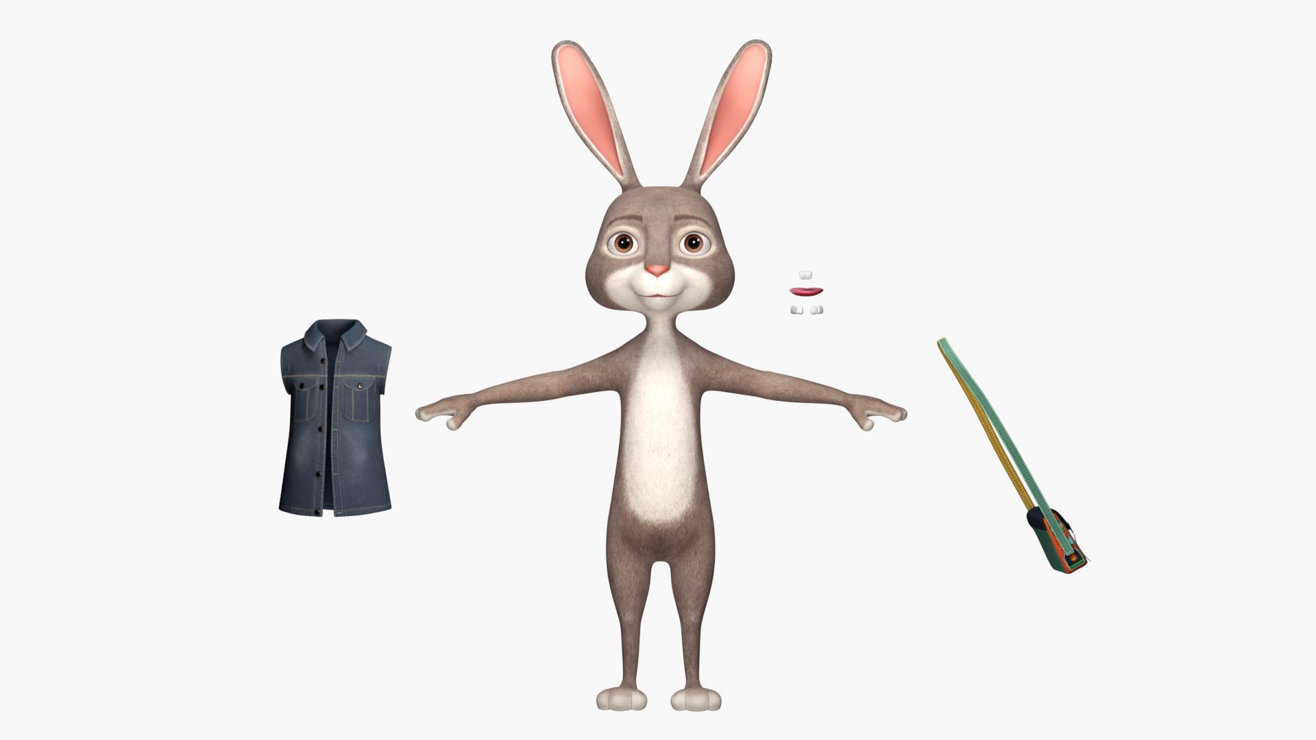 Cartoon Rabbit Rigged 3D Model - TurboSquid 2200692