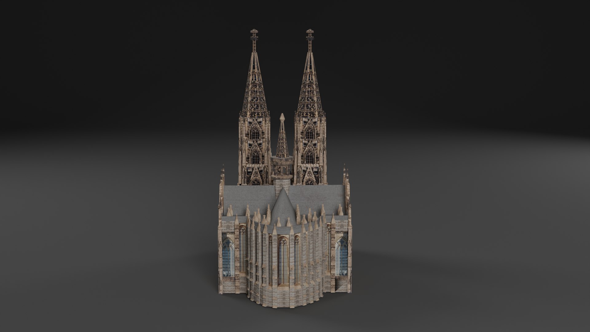 Low Poly Cologne Cathedral - Germany 3D - TurboSquid 2343632