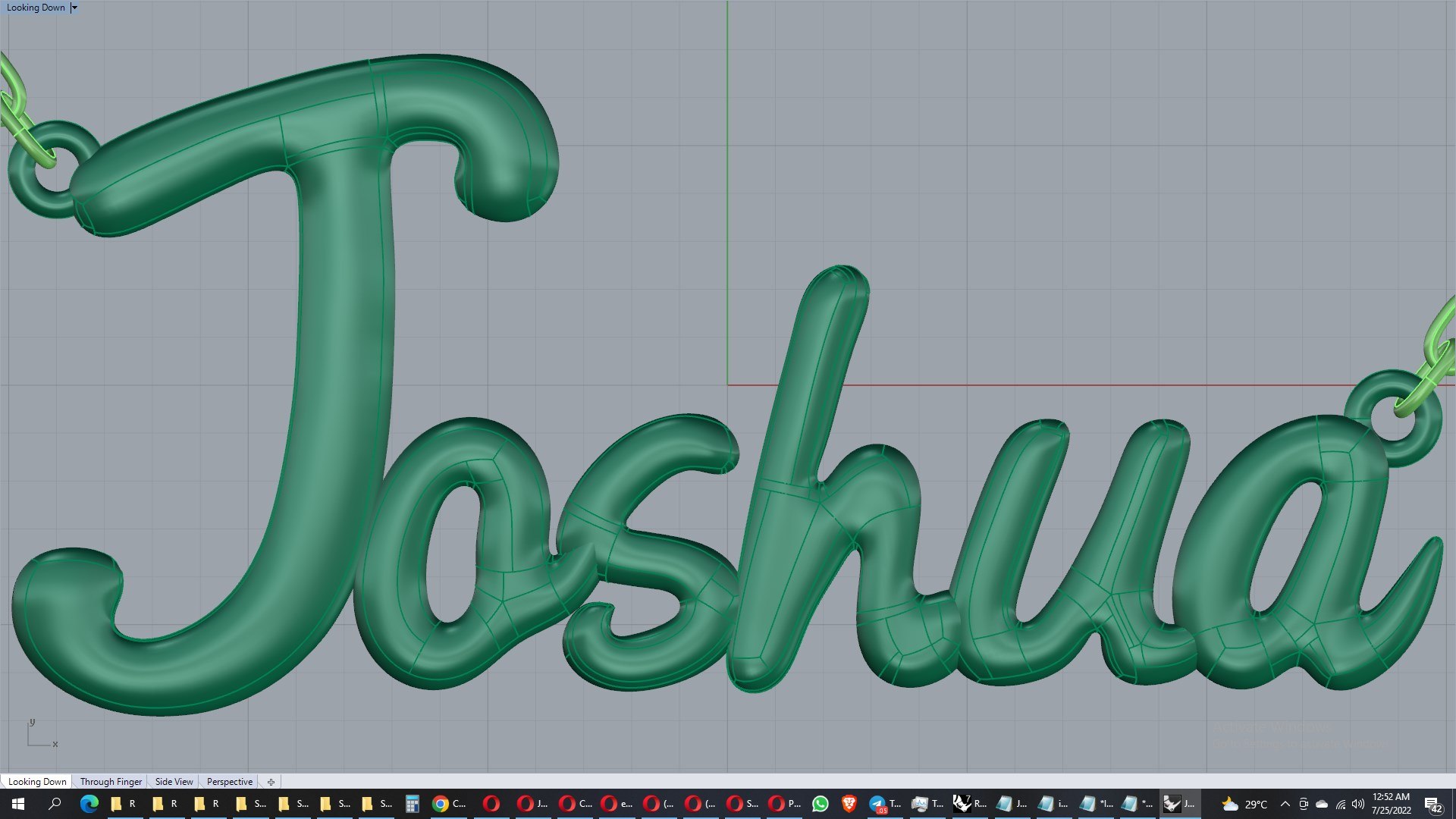 Joshua Shiny Surface Jewelry Font Necklace Pendant Design-JDS-B 3D ...