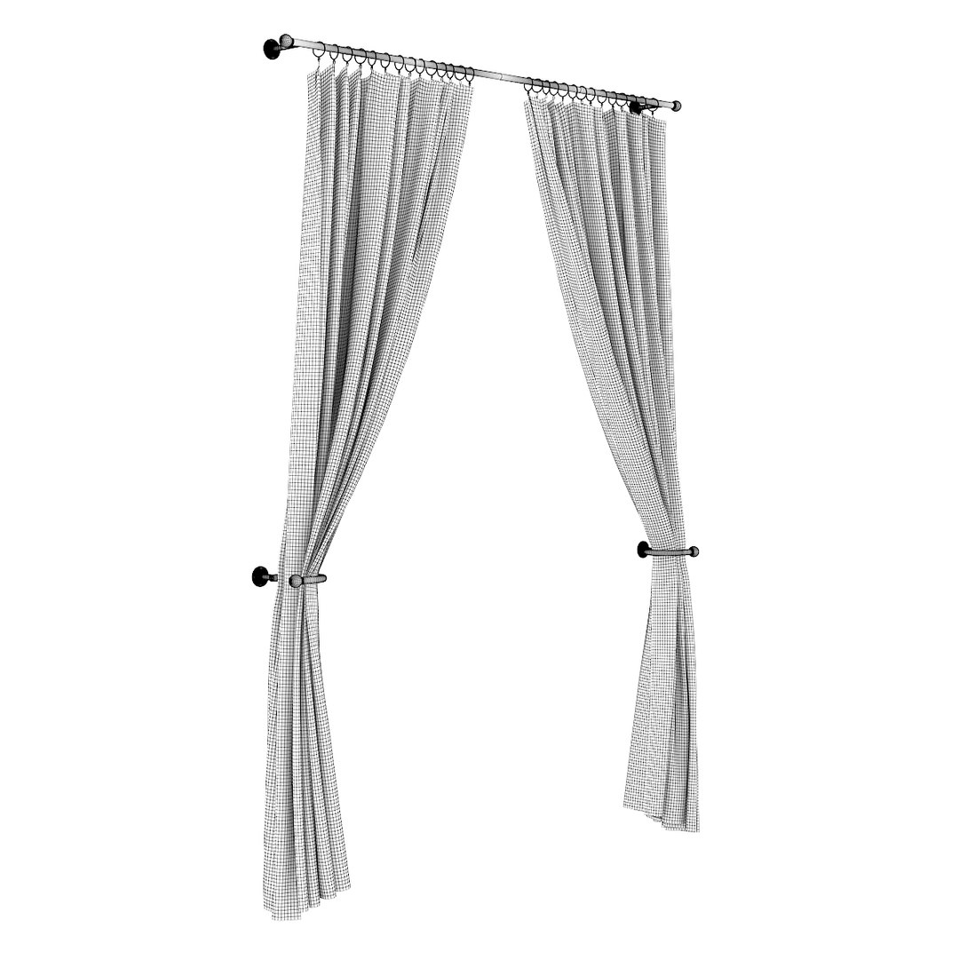 3d beige curtains model