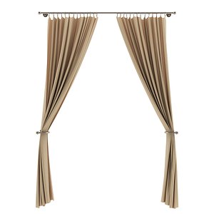 3d beige curtains model