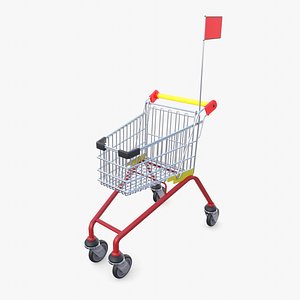 Kid shopping cart v1 3D model