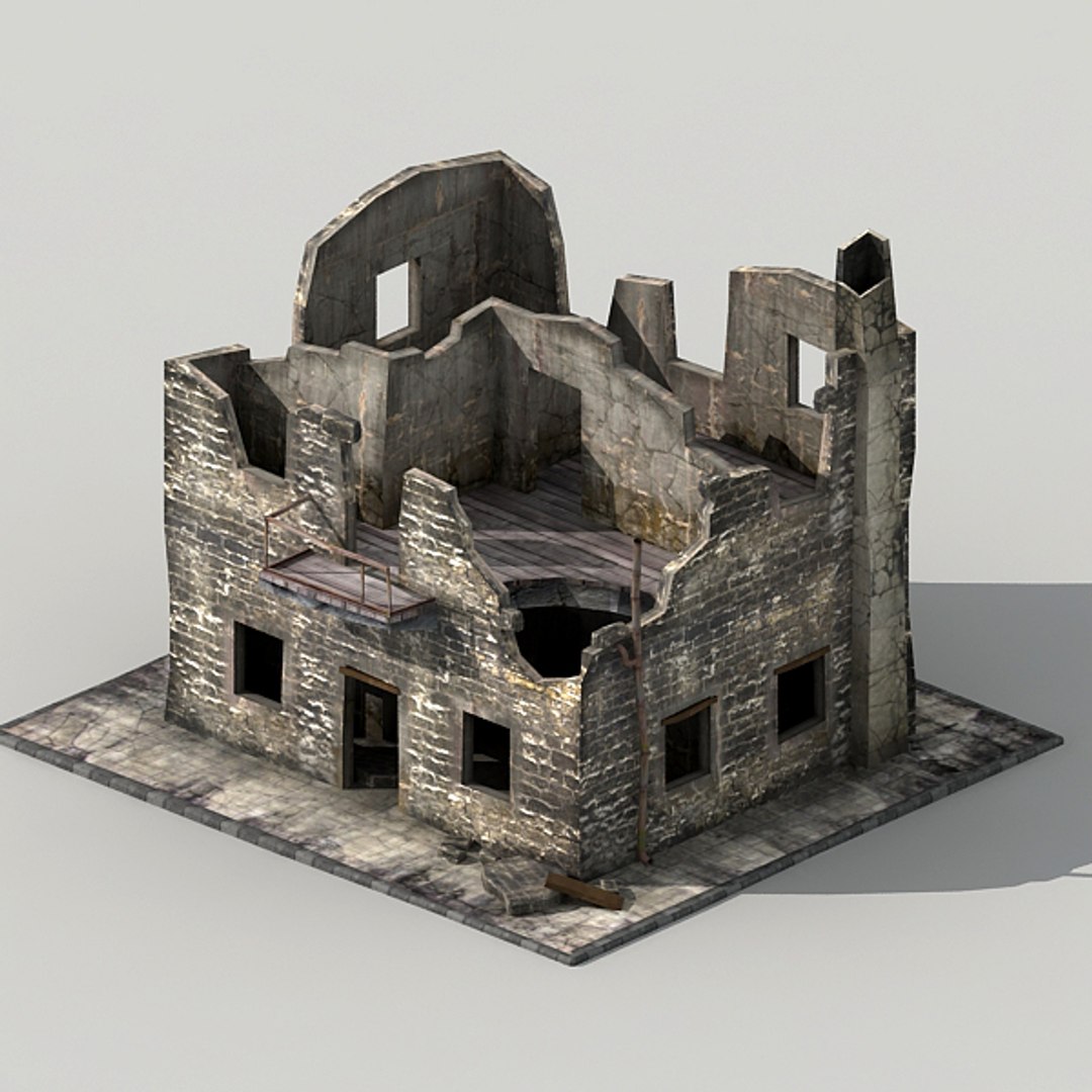 ruin building obj