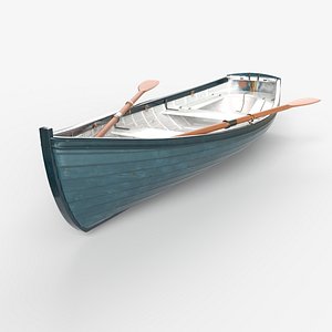 3D Green wooden boat