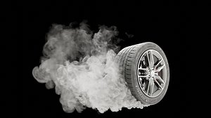 Animated Sequence of Car Tire Burnout Smoke VDB