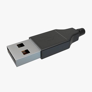3D usb type-a male connector model