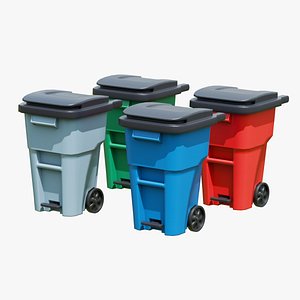 3D Wheelie Trash Bin model