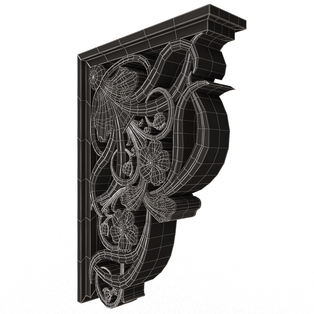 3D Model Bracket Carved Plaster Molding Decoration 04 - TurboSquid 2173338