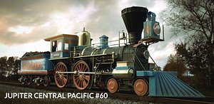 central jupiter steam locomotive 3d obj